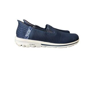 Skechers Slip-ins Go Walk Navy Blue Mesh Walking Shoes 124761 Womens Size 9
